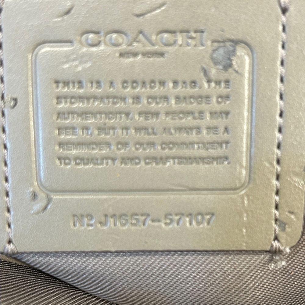 Coach Gray Leather Tote with Chain Handles EUC - Picture 13 of 13
